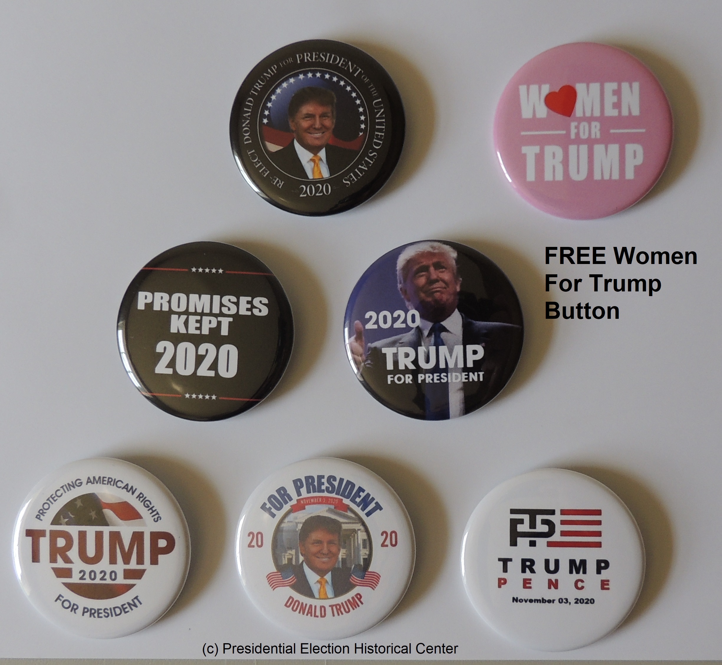 NEW Trump & Pence 100 Assorted Campaign Buttons FREE PRIORITY SHIPPING HUGE!!! 