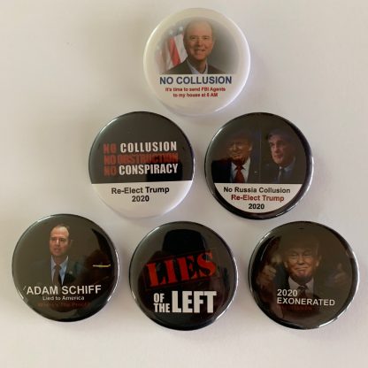 Trump 2020 - No Collusion, No Obstruction, No Conspiracy - Set of 6 Buttons